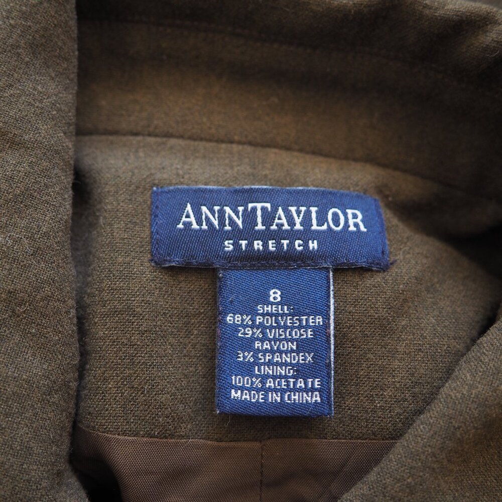 !! Vintage Ann Taylor Long Green Jacket sz 8 - Picture 7 of 7